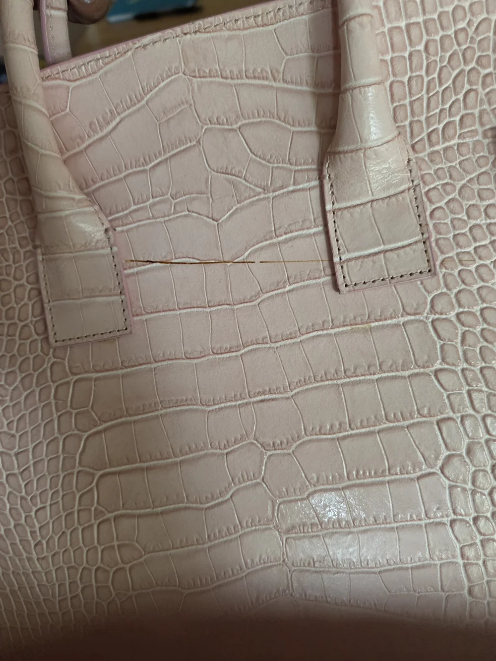 Teddy Blake Gigi Pink Croc-Embossed Satchel